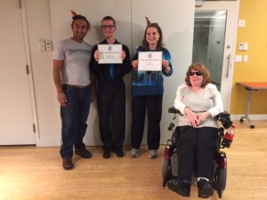 Elizabeth at Mentor Appreciation Night 2015 receiving the Chris Dunne Award.