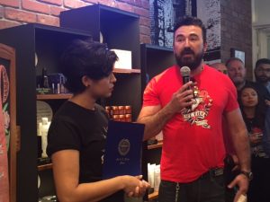 Arli Vargas (store manager) and Chris Salgardo (CEO of Kiehl's Since 1851)