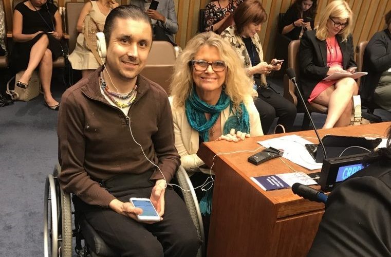 Juan and Regina on the floor of the United Nations