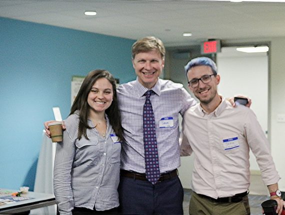 Nicole (left) Marketing Coordinator at PYD, Derek Shields (middle) director of the NDMC, Steve Slowinski (right) National Inclusion Manager and IT Quality Administrator smiling for a photo at the Boston Inclusion Community Training