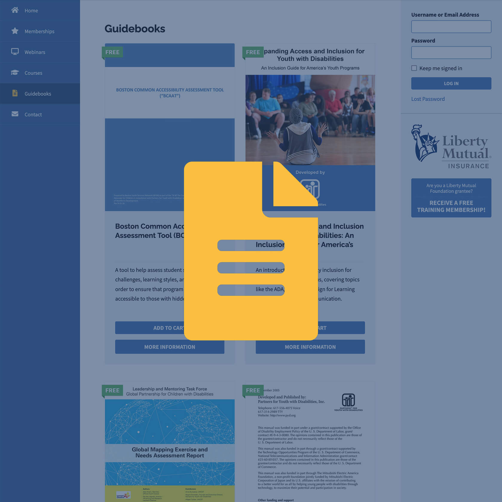 A screenshot of the Guidebooks page from the website Learn.pyd.org
