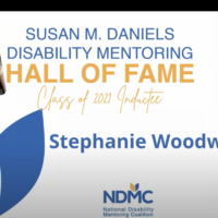 Stephanie Woodward being inducted