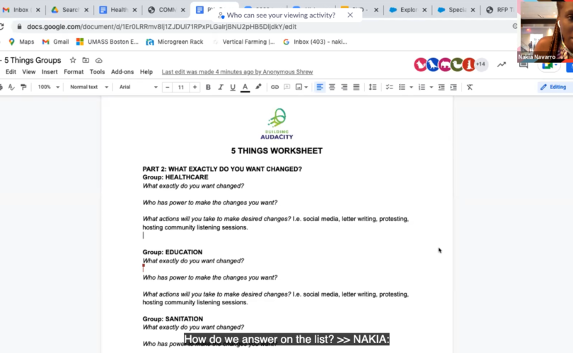 "5 Things" activity