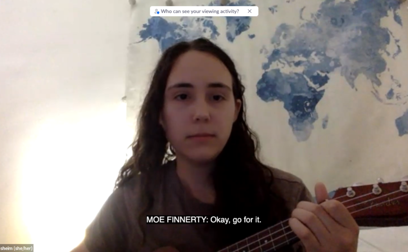 Participant playing the guitar